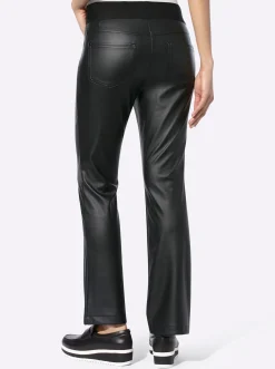 Lederimitat|heine 5-Pocket-Hose schwarz