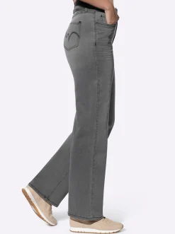 Jeans|heine 5-Pocket-Hose inklusive Denim-Gürtel stone-grey-denim