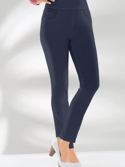 Hosen| 5-Pocket-Hose mit hohem Bund marine