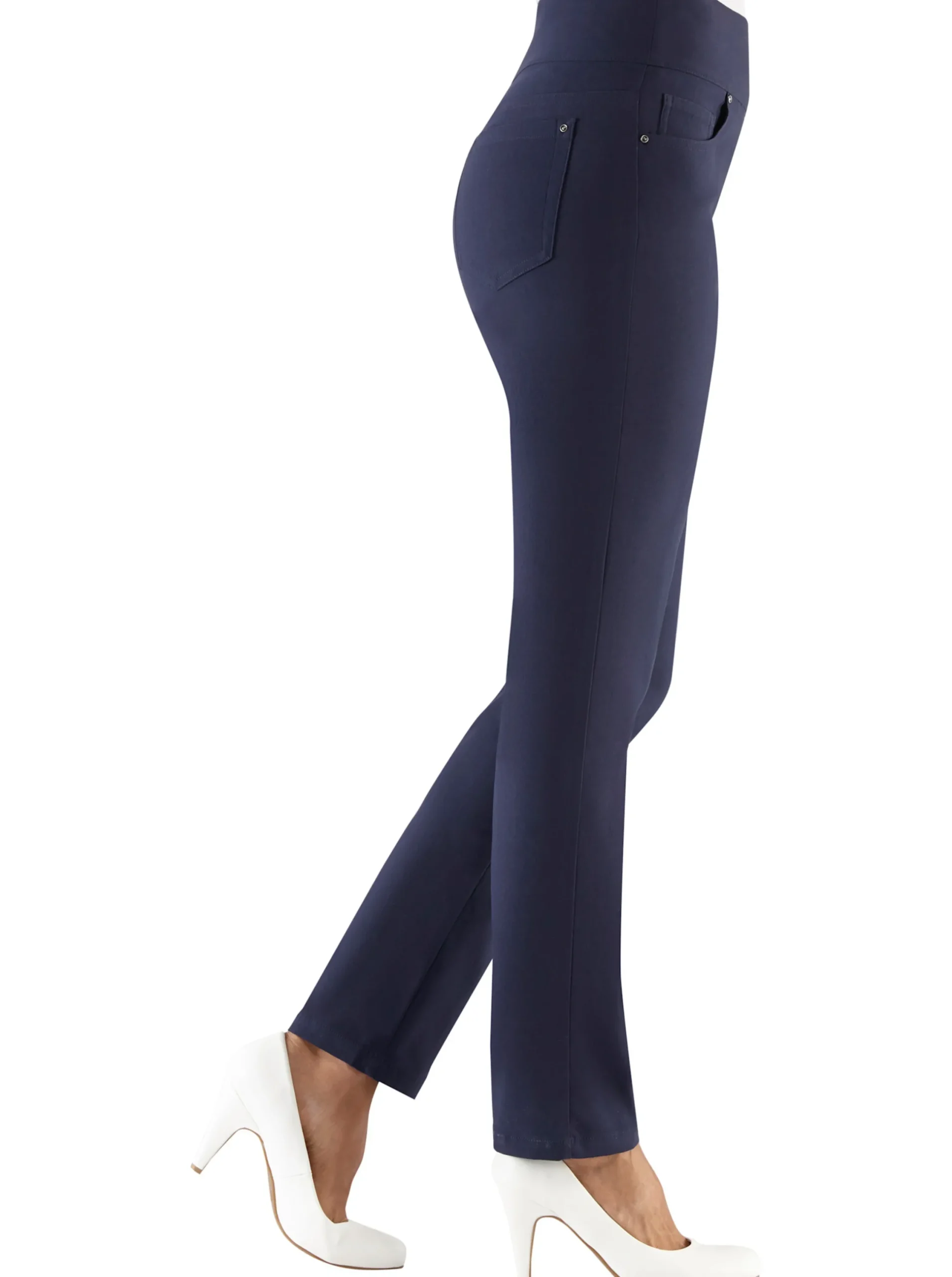 Hosen| 5-Pocket-Hose mit hohem Bund marine