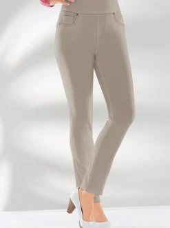Hosen| 5-Pocket-Hose mit hohem Bund stein