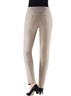 Hosen| 5-Pocket-Hose mit hohem Bund stein