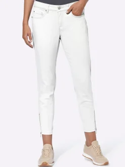 Jeans|heine 5-Pocket-Hose mit seitlichen Einsätzen weiß