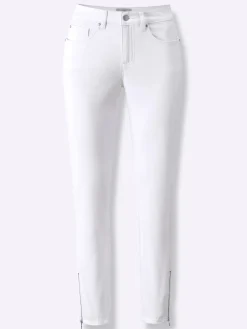 Jeans|heine 5-Pocket-Hose mit seitlichen Einsätzen weiß