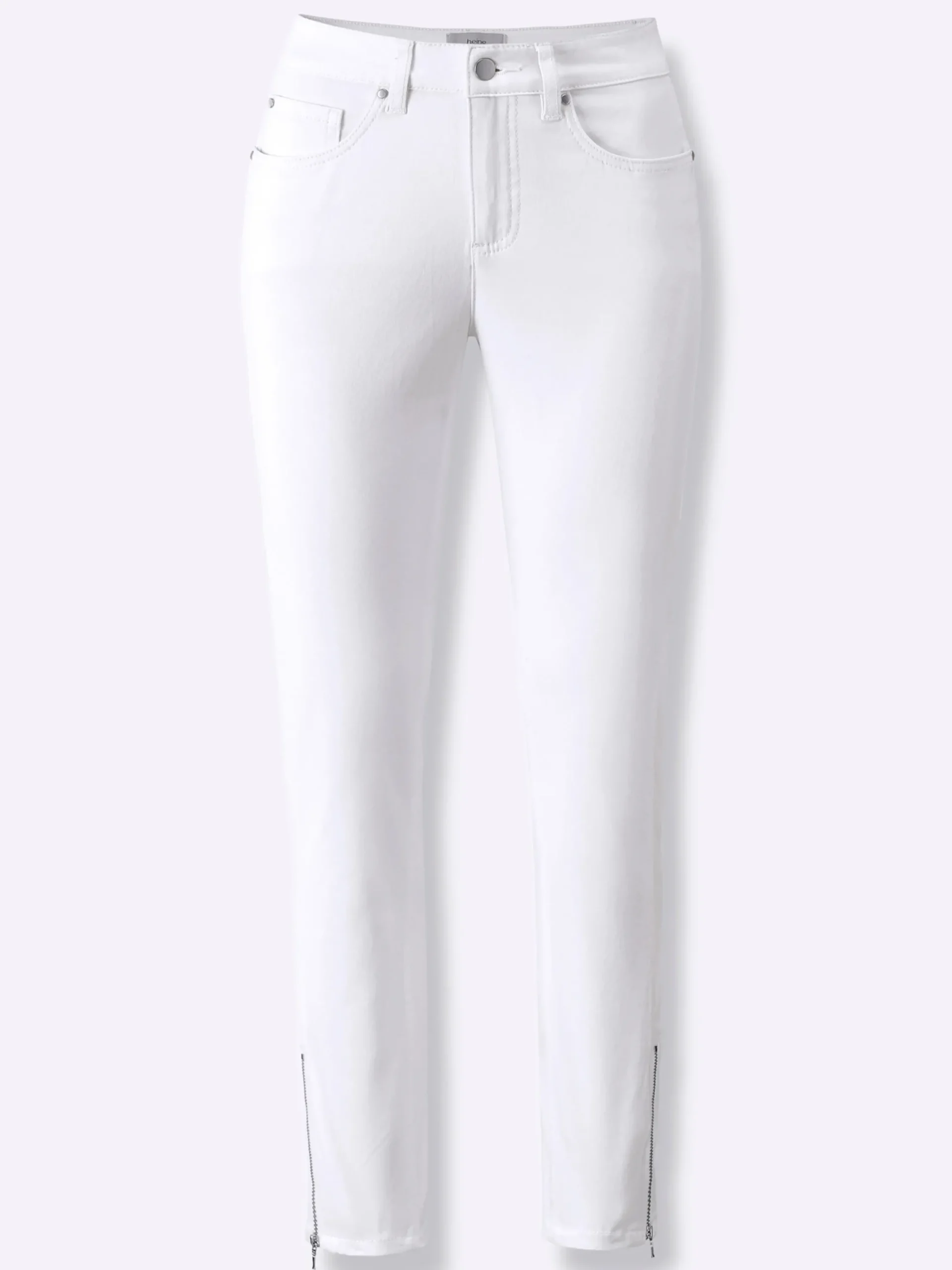 Jeans|heine 5-Pocket-Hose mit seitlichen Einsätzen weiß