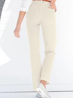 Jeans| 5-Pocket-Jeans gerade geschnitten wollweiß