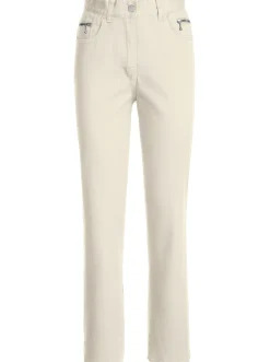 Jeans| 5-Pocket-Jeans gerade geschnitten wollweiß