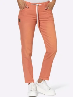 Jeans| 5-Pocket-Jeans in knöchellanger Schnittform papaya