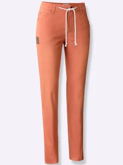 Jeans| 5-Pocket-Jeans in knöchellanger Schnittform papaya