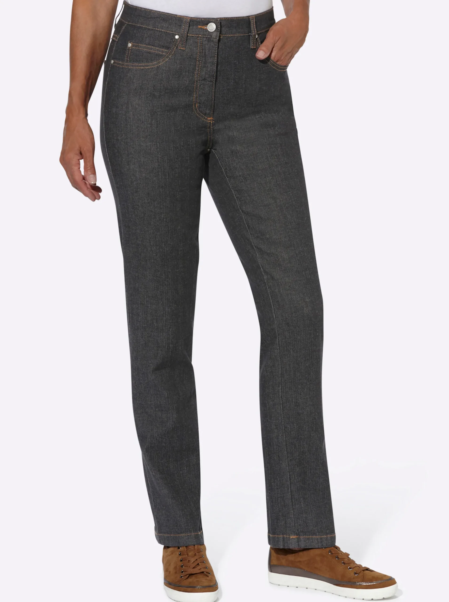 Jeans| 5-Pocket-Jeans mit Baumwoll-Stretch black-denim