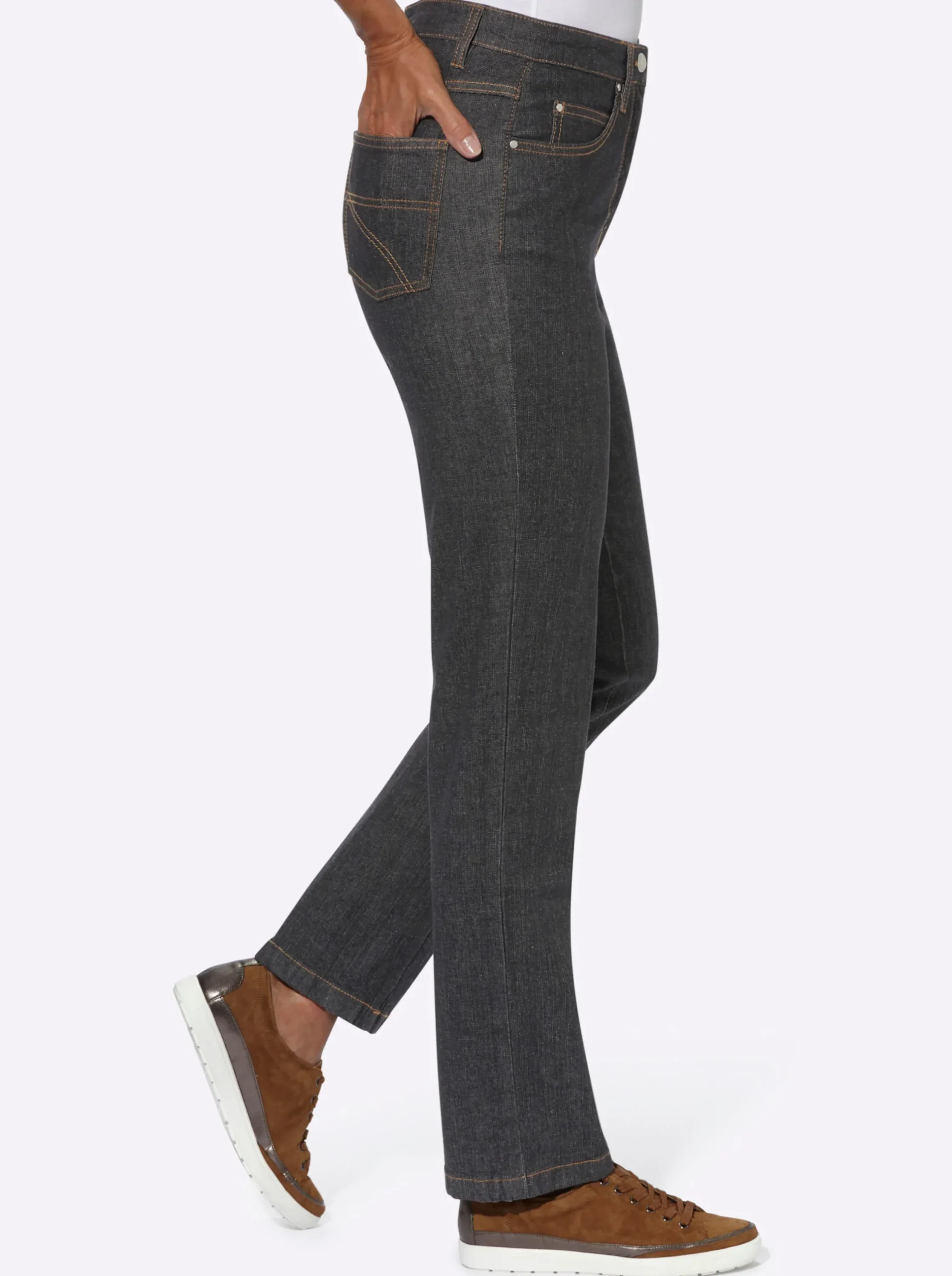 Jeans| 5-Pocket-Jeans mit Baumwoll-Stretch black-denim