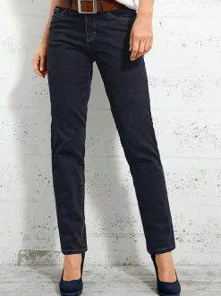 Basics|Jeans| 5-Pocket-Jeans mit bestickten Gesäßtaschen schwarz