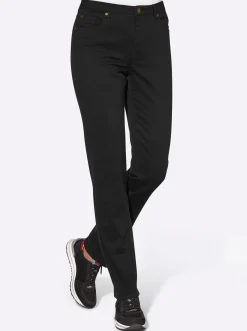 Basics|Jeans| 5-Pocket-Jeans mit bestickten Gesäßtaschen schwarz