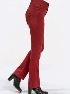 Jeans| 5-Pocket-Jeans mit dezent ausgestelltem Bein dunkelrot
