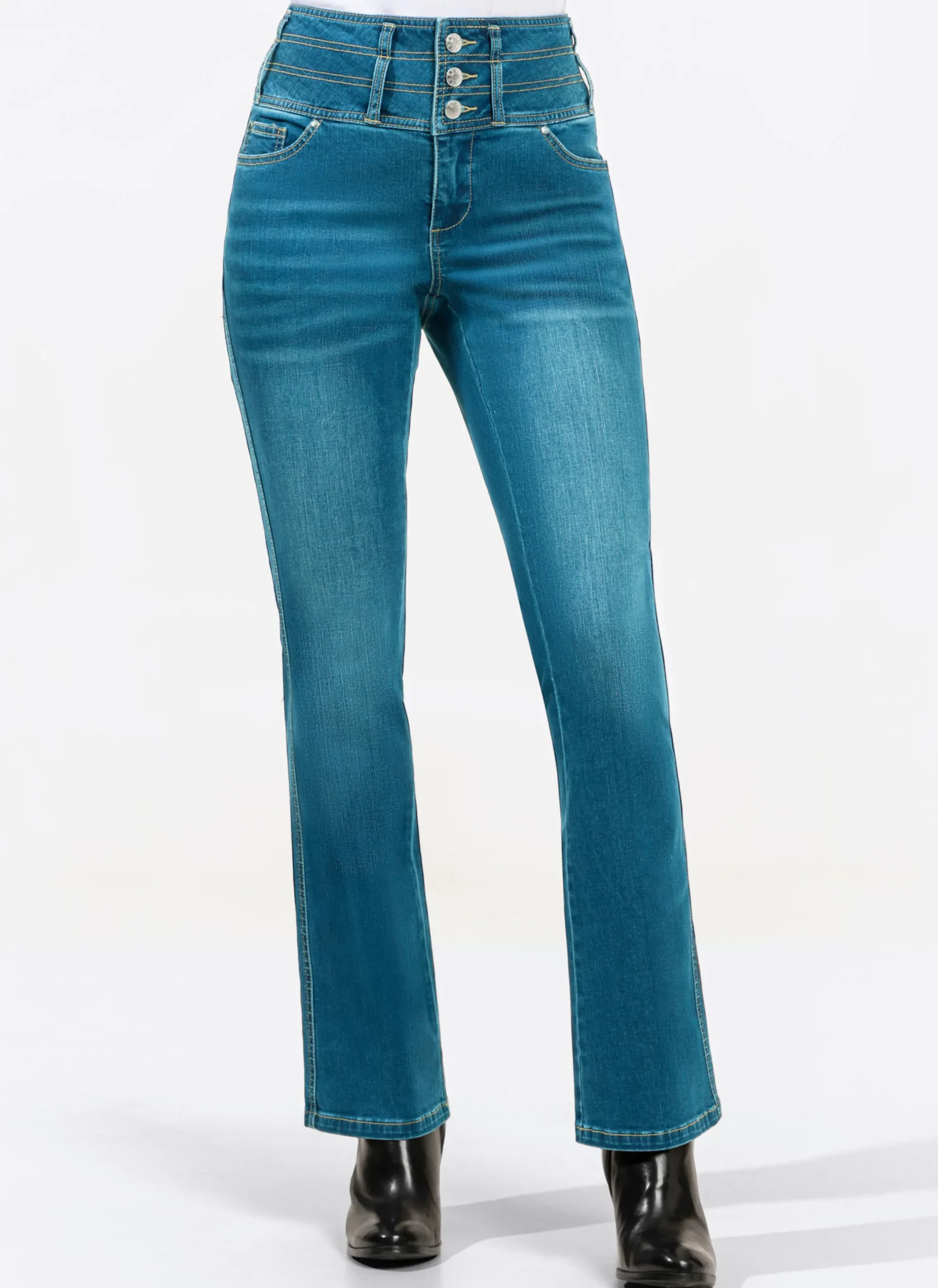 Jeans| 5-Pocket-Jeans mit dezent ausgestelltem Bein blue-stone-washed