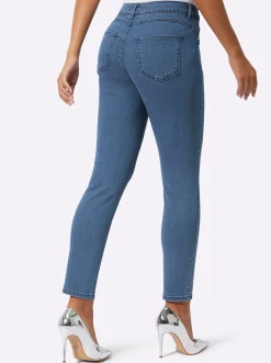 Jeans| 5-Pocket-Jeans mit Glitzersteinchen blue-bleached