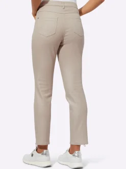 Jeans| 5-Pocket-Jeans mit glänzender Beschichtung metallicfarben