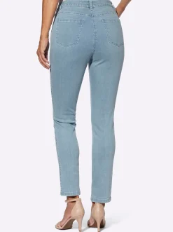 Jeans| 5-Pocket-Jeans mit goldfarbenen Knöpfen blue-bleached