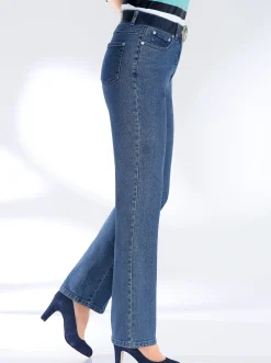 Jeans| 5-Pocket-Jeans mit innenliegendem Dehnbund blue-stone-washed