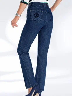 Jeans| 5-Pocket-Jeans mit innenliegendem Dehnbund darkblue