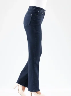 Jeans| 5-Pocket-Jeans mit innenliegendem Dehnbund darkblue