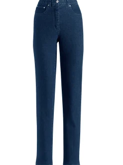 Jeans| 5-Pocket-Jeans mit innenliegendem Dehnbund darkblue