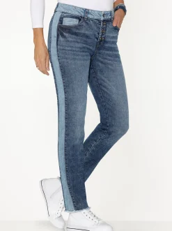 Jeans|heine 5-Pocket-Jeans mit Kontraststreifen blue-stone-washed