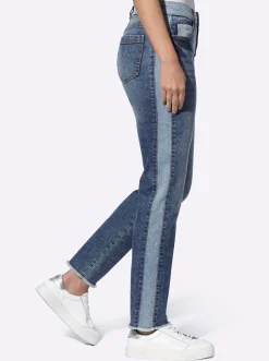 Jeans|heine 5-Pocket-Jeans mit Kontraststreifen blue-stone-washed