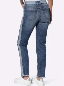 Jeans|heine 5-Pocket-Jeans mit Kontraststreifen blue-stone-washed