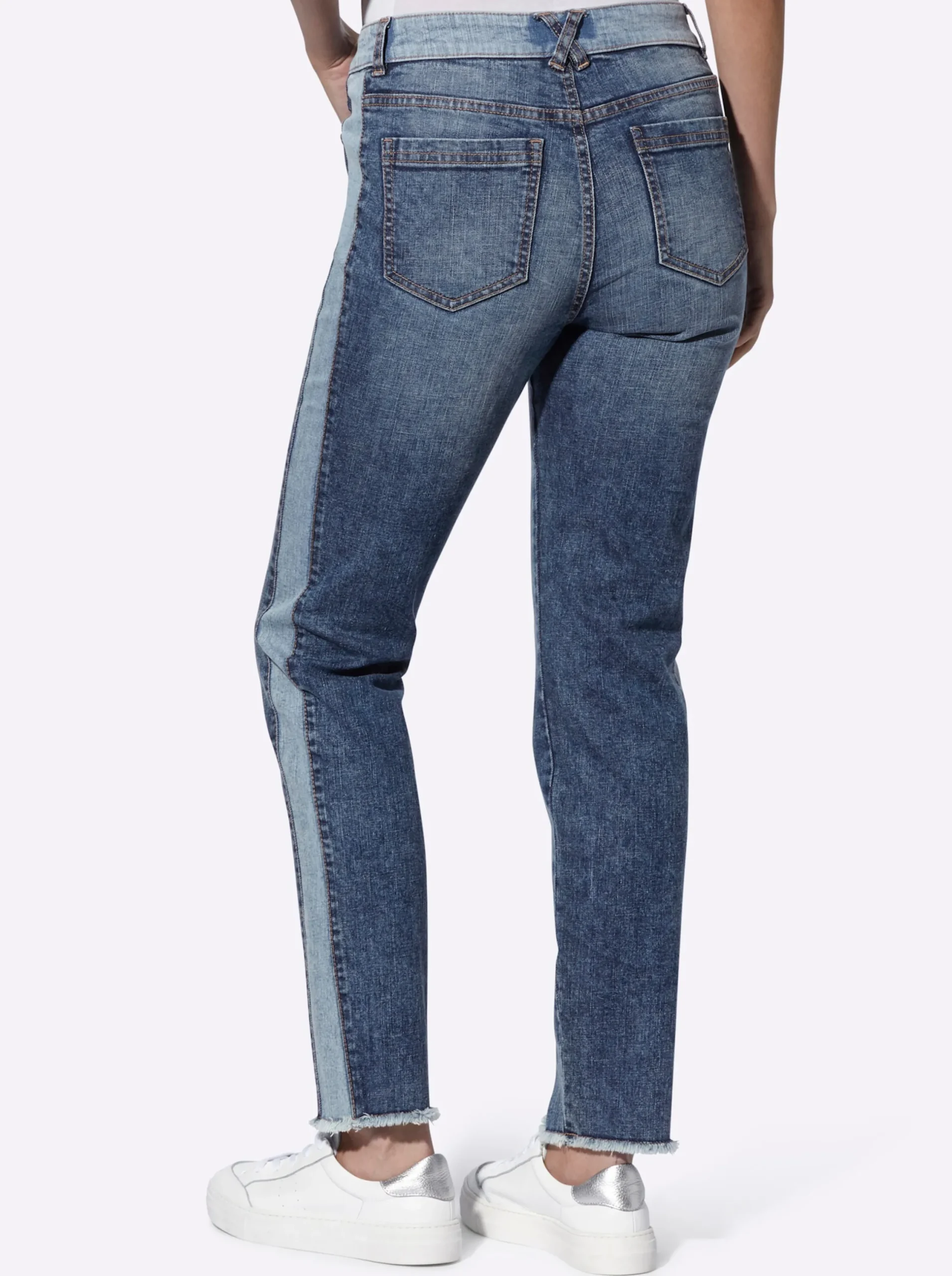Jeans|heine 5-Pocket-Jeans mit Kontraststreifen blue-stone-washed