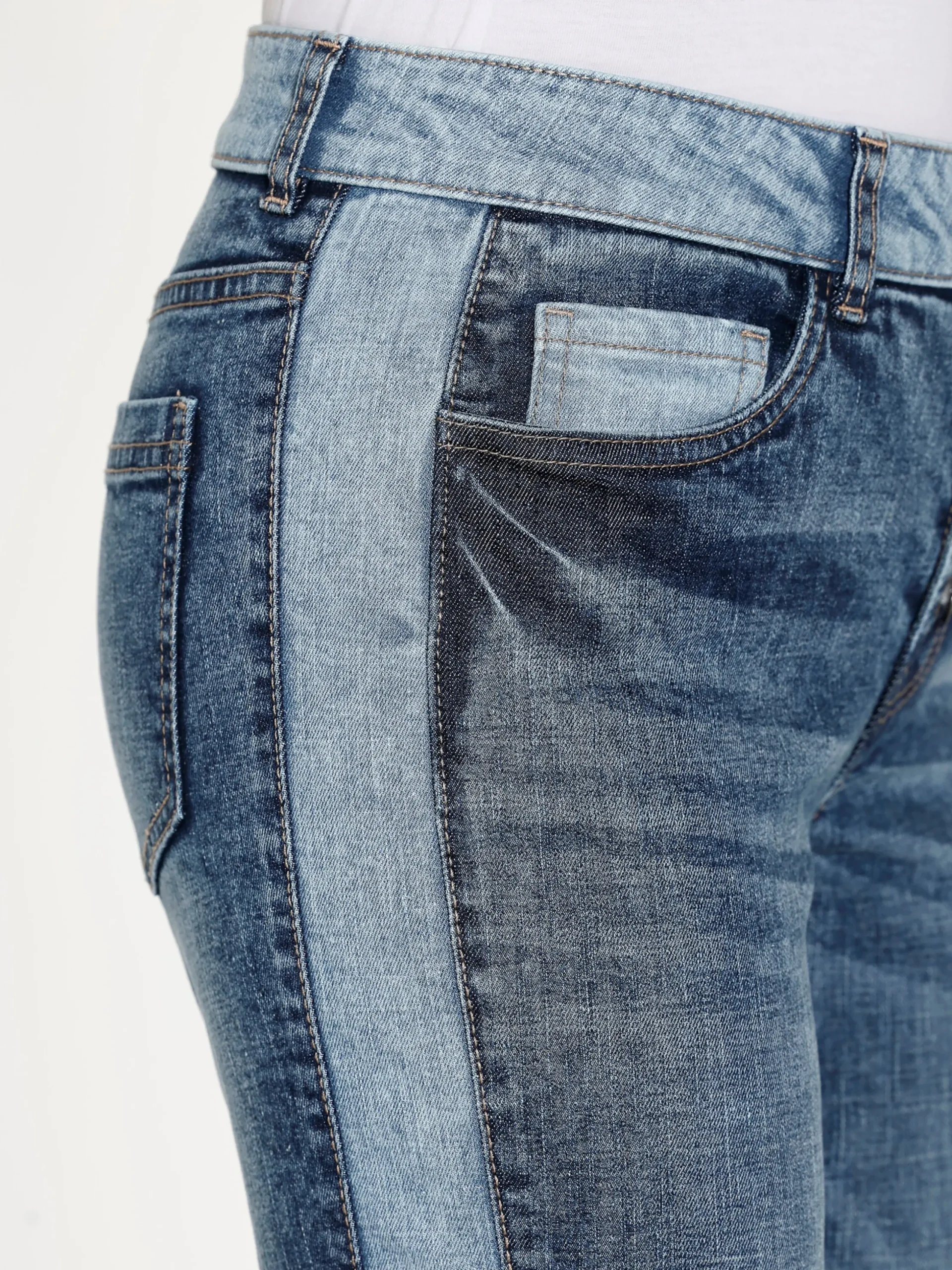 Jeans|heine 5-Pocket-Jeans mit Kontraststreifen blue-stone-washed