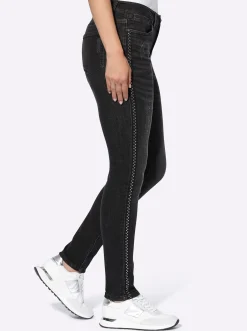 Jeans|heine 5-Pocket-Jeans mit Nieten-Verzierung seitlich blackdenim