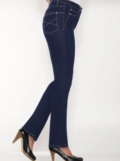 Jeans| 5-Pocket-Jeans mit seitlichem Dehnbund darkblue