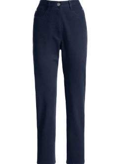 Jeans| 5-Pocket-Jeans mit seitlichem Dehnbund darkblue