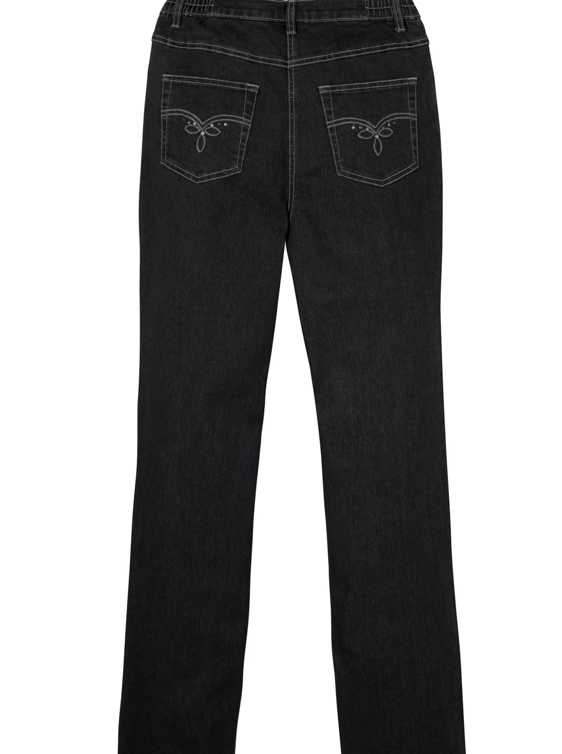 Jeans| 5-Pocket-Jeans mit Stickerei-Motiv black-denim