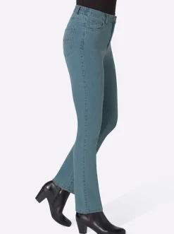 Jeans| 5-Pocket-Jeans mit Stickerei-Motiv blue-bleached