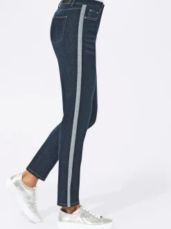 Jeans| 5-Pocket-Jeans mit streckenden Galonstreifen darkblue