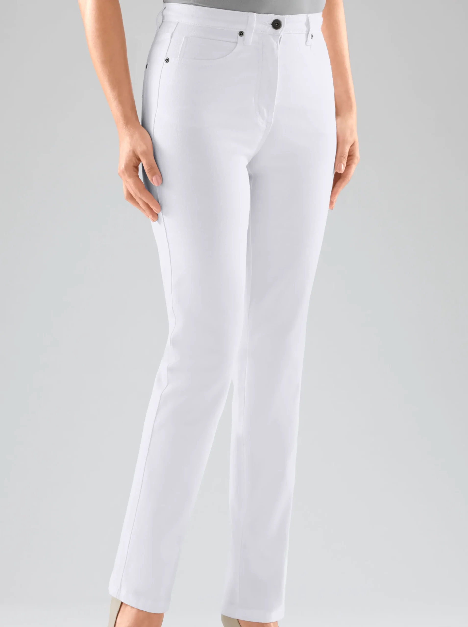Jeans| 5-Pocket-Jeans mit Stretch-Anteil weiß