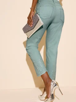 Hosen| 5-Pocket-Jeans mit Wellenkanten kalkmint