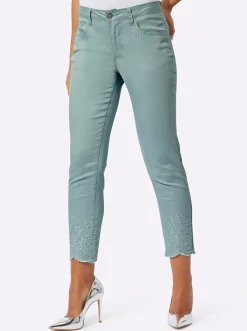 Hosen| 5-Pocket-Jeans mit Wellenkanten kalkmint