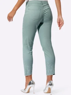 Hosen| 5-Pocket-Jeans mit Wellenkanten kalkmint