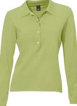 Basics|Pullover|heine Polopullover mit Knopfleiste kiwi