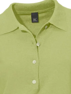 Basics|Pullover|heine Polopullover mit Knopfleiste kiwi