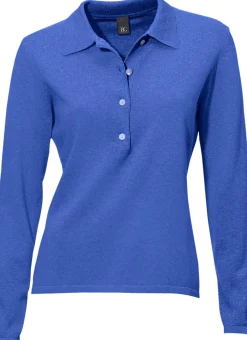 Basics|Pullover|heine Polopullover mit Knopfleiste royalblau