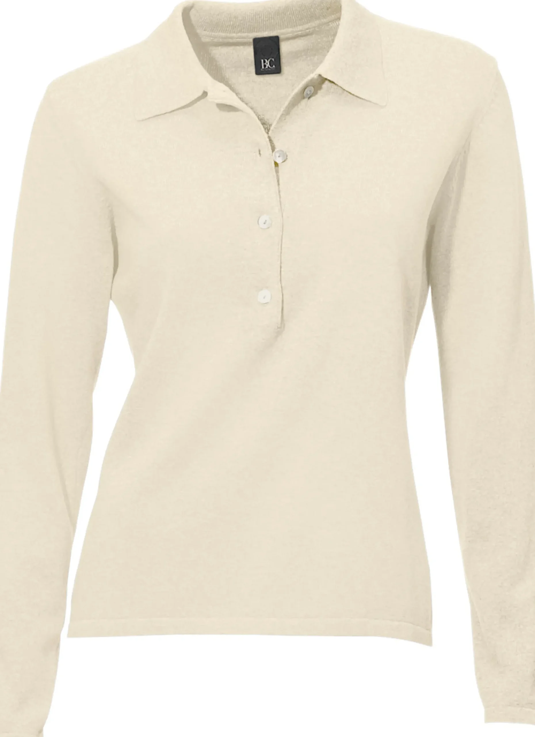 Pullover|heine Polopullover mit Knopfleiste offwhite