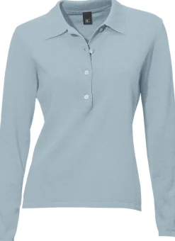 Basics|heine Polopullover mit Knopfleiste bleu