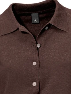 Basics|Pullover|heine Polopullover mit Knopfleiste schokobraun
