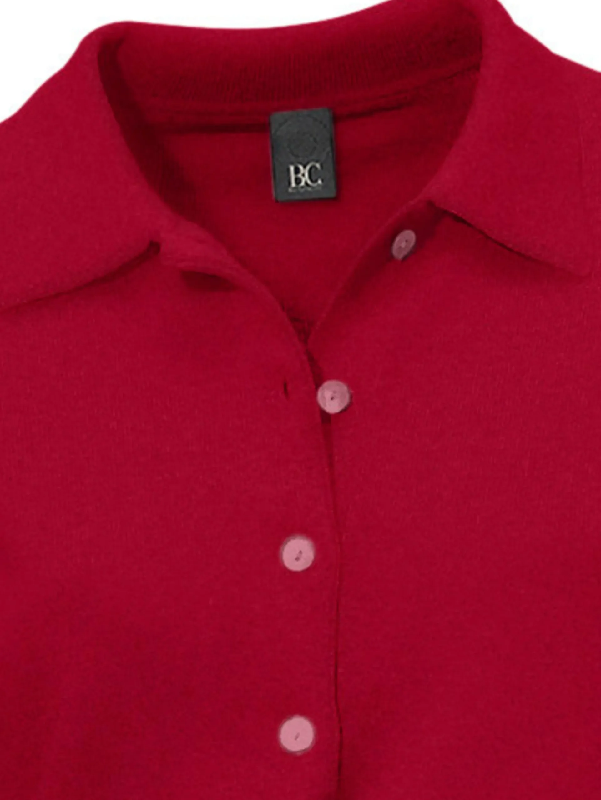 Pullover|heine Polopullover mit Knopfleiste rot