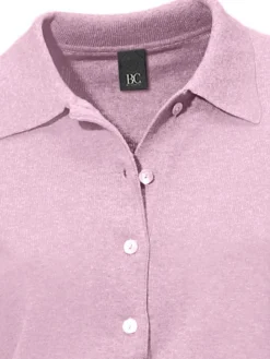 Basics|Pullover|heine Polopullover mit Knopfleiste rosé