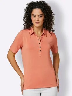 Shirts|CREATION L PREMIUM Poloshirt papaya